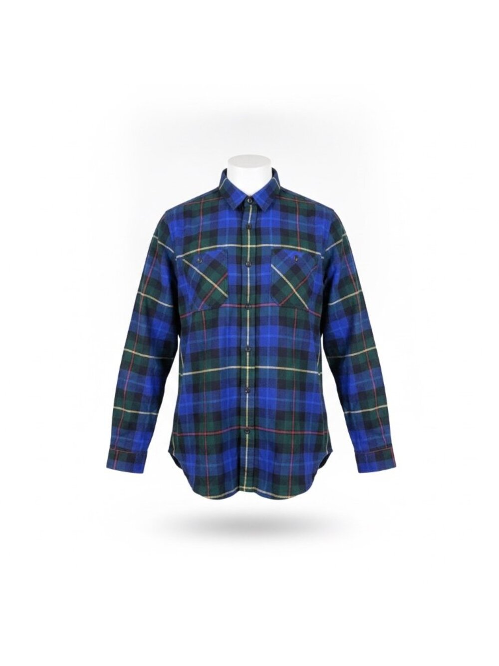 L.L.Bean Mens Blue Plaid Cotton Flannel Shirt Long Sleeve Relaxed Fit Size L